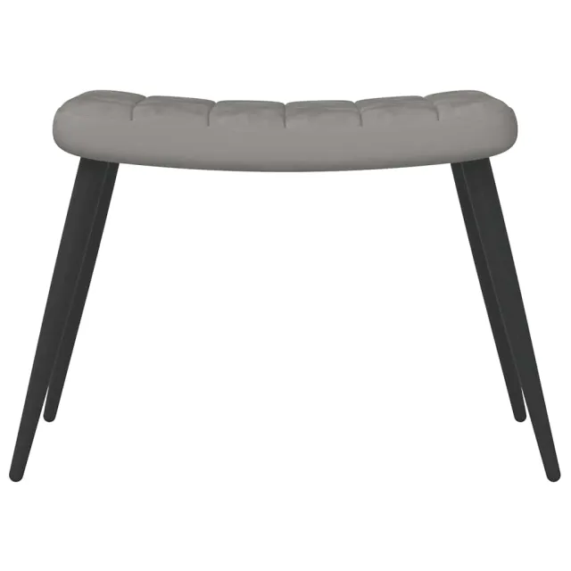 Chaise de relaxation avec repose-pied Gris clair Velours