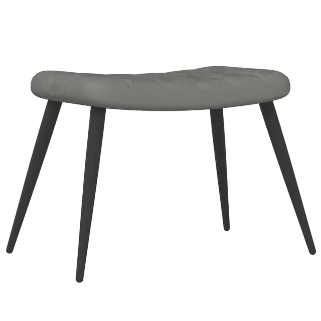 Chaise de relaxation avec repose-pied Gris foncé Velours