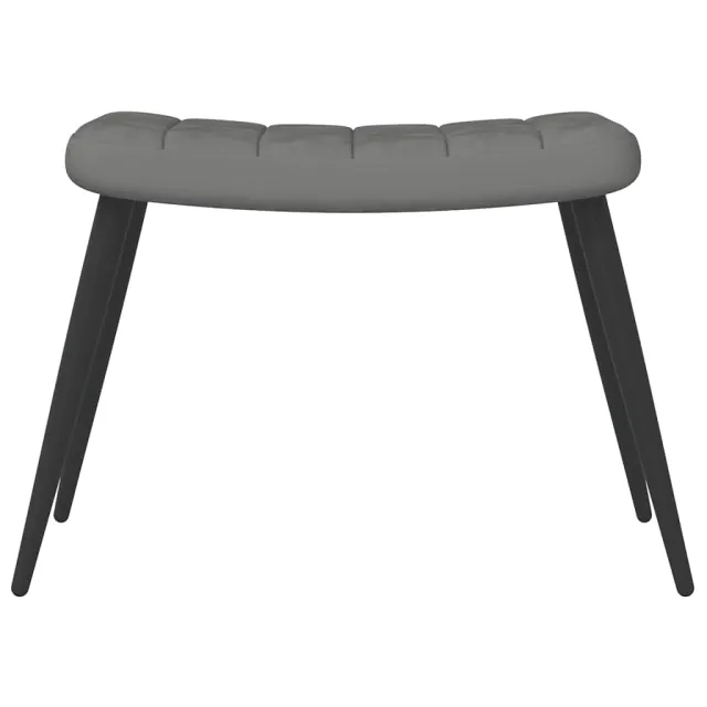 Chaise de relaxation avec repose-pied Gris foncé Velours