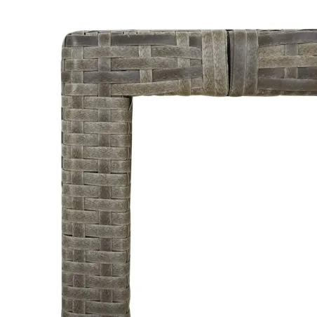 Ensemble de bistro de jardin 9 pcs coussins gris poly rotin