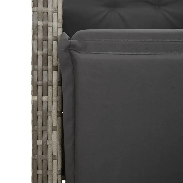 Ensemble de bistro de jardin 5 pcs coussins gris poly rotin