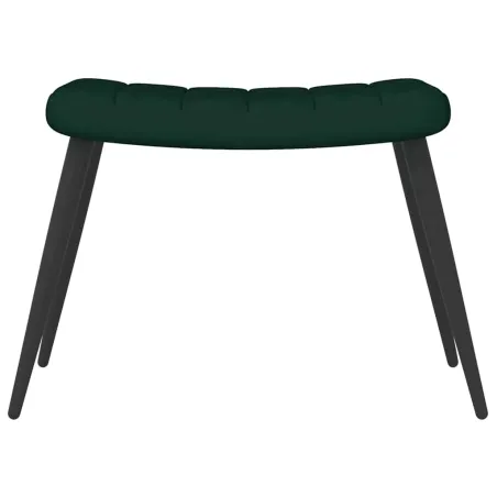 Chaise de relaxation avec tabouret Vert foncé Velours