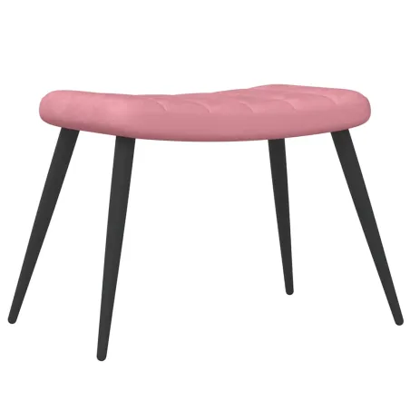 Chaise de relaxation avec tabouret Rose Velours
