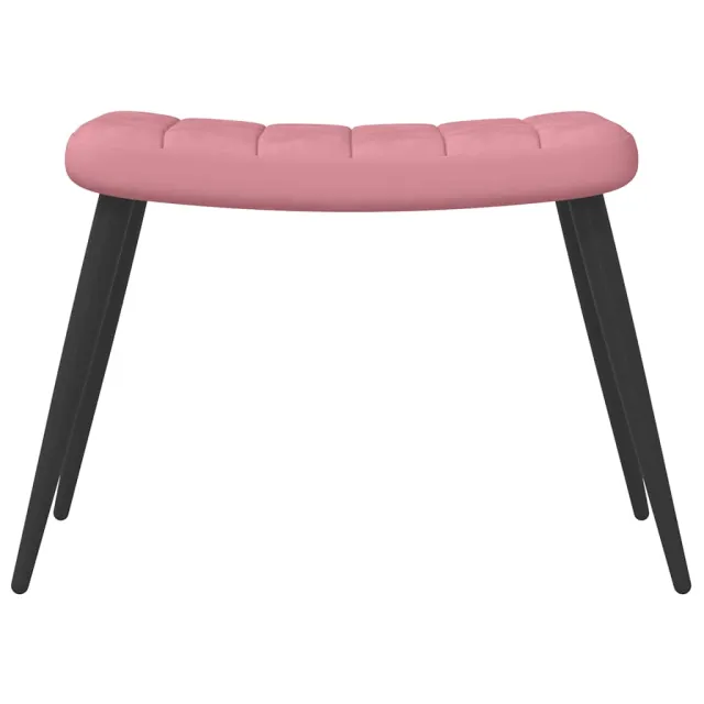 Chaise de relaxation avec tabouret Rose Velours