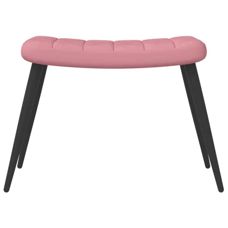 Chaise de relaxation avec tabouret Rose Velours