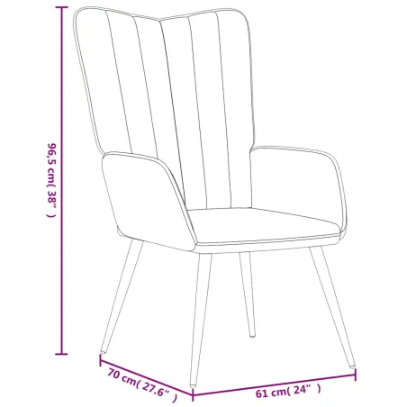 Chaise de relaxation avec tabouret Rose Velours