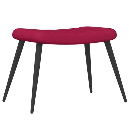 Chaise de relaxation avec tabouret Rouge bordeaux Velours