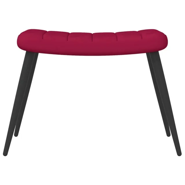 Chaise de relaxation avec tabouret Rouge bordeaux Velours
