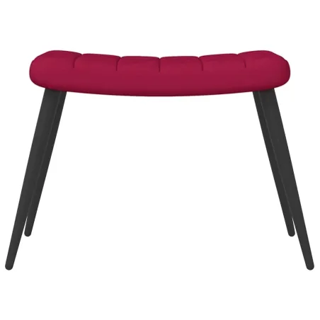 Chaise de relaxation avec tabouret Rouge bordeaux Velours