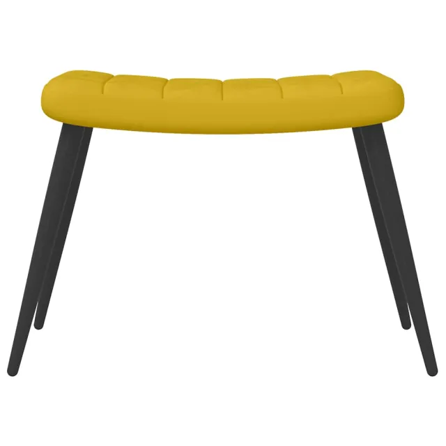 Chaise de relaxation avec tabouret Jaune moutarde Velours
