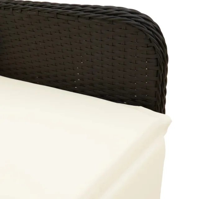 Ensemble de bistro de jardin 7 pcs coussins noir poly rotin