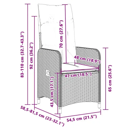 Ensemble de bistro de jardin 9 pcs coussins noir poly rotin