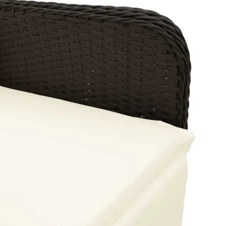 Ensemble de bistro de jardin 9 pcs coussins noir poly rotin