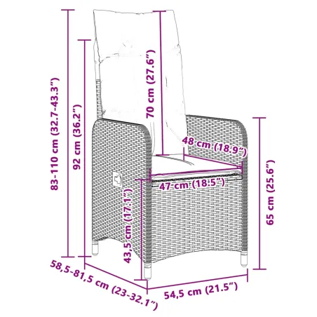 Ensemble de bistro de jardin 3 pcs coussins gris poly rotin