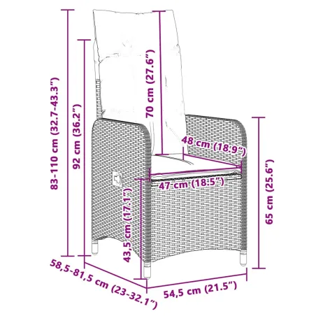 Ensemble de bistro de jardin 5 pcs coussins beige poly rotin