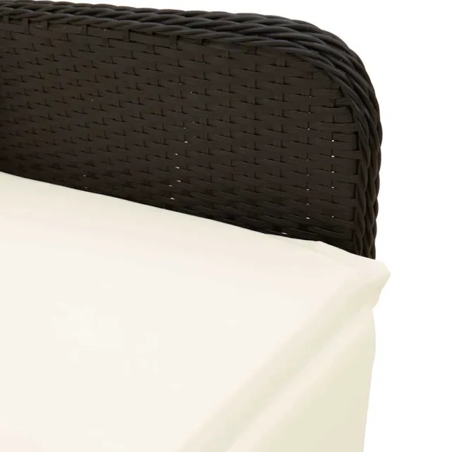 Ensemble de bistro de jardin 3 pcs coussins noir poly rotin