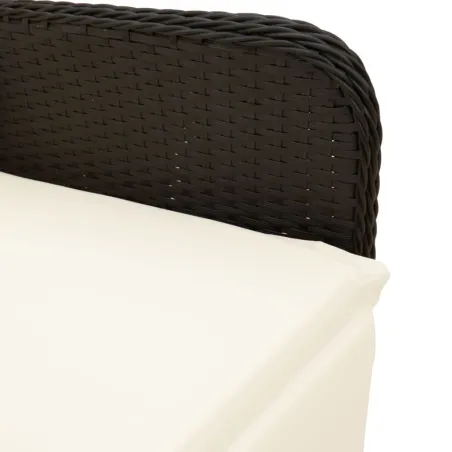 Ensemble de bistro de jardin 5 pcs coussins noir poly rotin