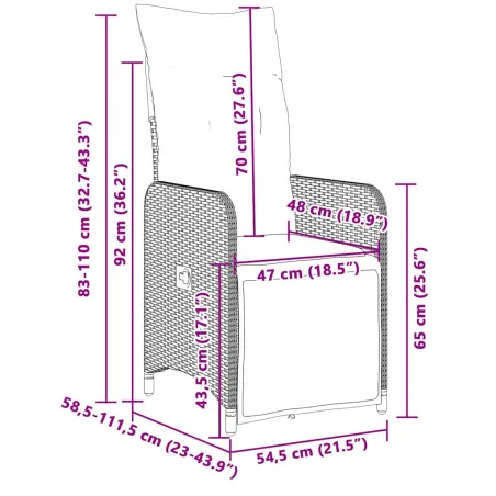 Ensemble de bistro de jardin 3 pcs coussins gris poly rotin