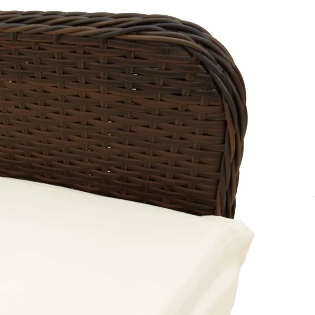 Ensemble de bistro de jardin 5 pcs coussins marron poly rotin