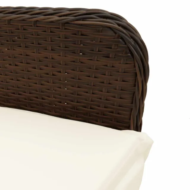 Ensemble de bistro de jardin 5 pcs coussins marron poly rotin