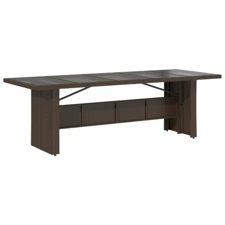 Ensemble de bistro de jardin 9 pcs coussins marron poly rotin