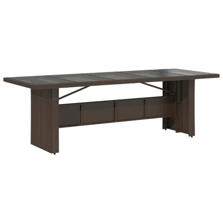 Ensemble de bistro de jardin 9 pcs coussins marron poly rotin