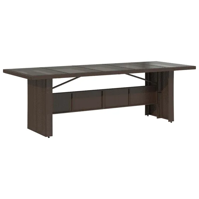 Ensemble de bistro de jardin 11 pcs coussins marron poly rotin