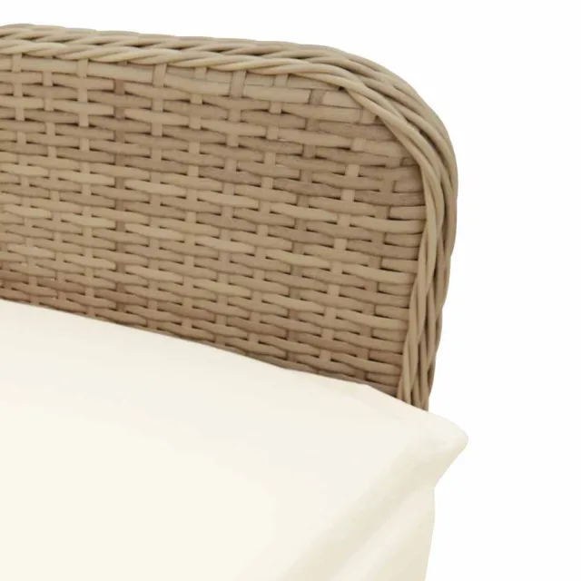 Ensemble de bistro de jardin 11 pcs coussins beige poly rotin