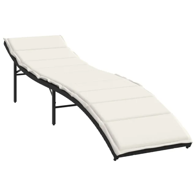 Chaises longues lot de 2 avec coussins noir résine tressée