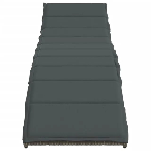 Chaises longues lot de 2 avec coussins gris résine tressée