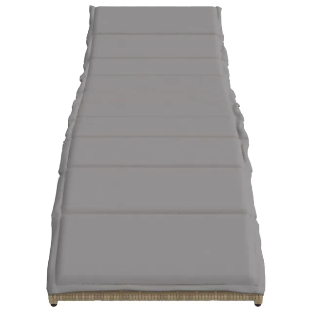 Chaises longues lot de 2 avec coussins beige résine tressée