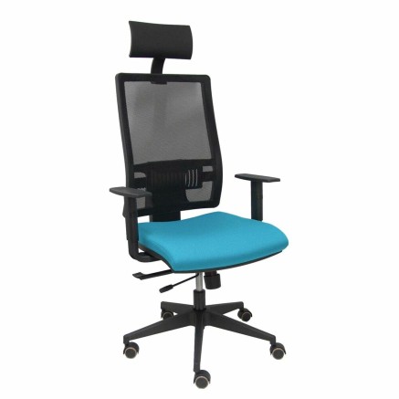 Bureaustoel met hoofdsteun Piqueras y Crespo B10CRPC Hemelsblauw