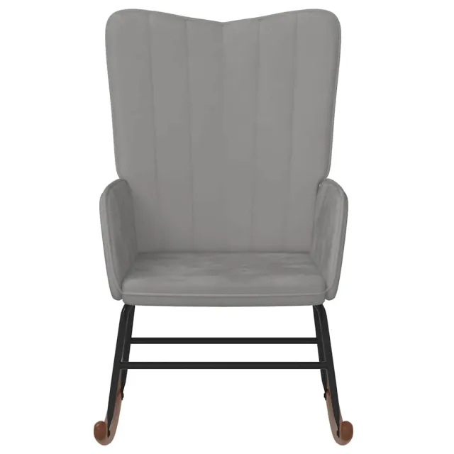 Chaise à bascule Gris clair Velours