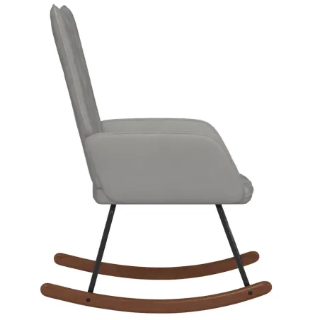 Chaise à bascule Gris clair Velours
