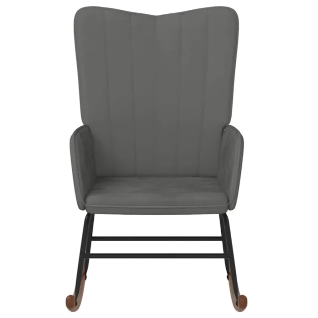 Chaise à bascule Gris foncé Velours