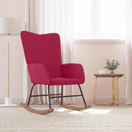 Chaise à bascule Rouge bordeaux Velours