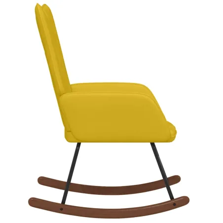 Chaise à bascule Jaune moutarde Velours
