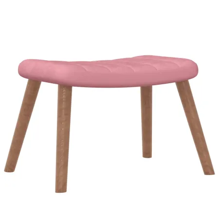Chaise à bascule avec repose-pied Rose Velours