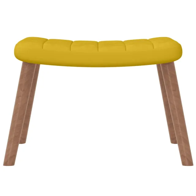 Chaise à bascule avec repose-pied Jaune moutarde Velours