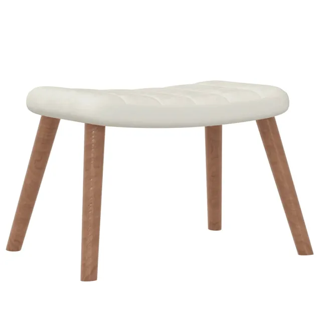 Chaise à bascule avec repose-pied Blanc crème Velours