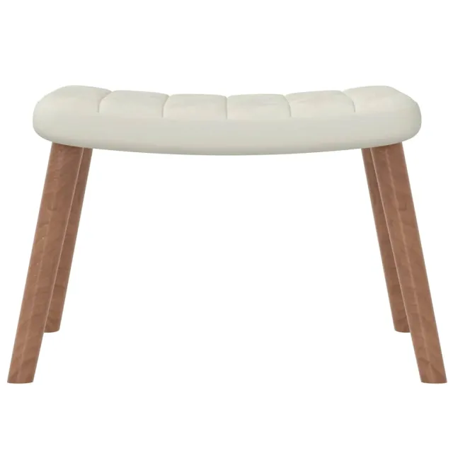 Chaise à bascule avec repose-pied Blanc crème Velours