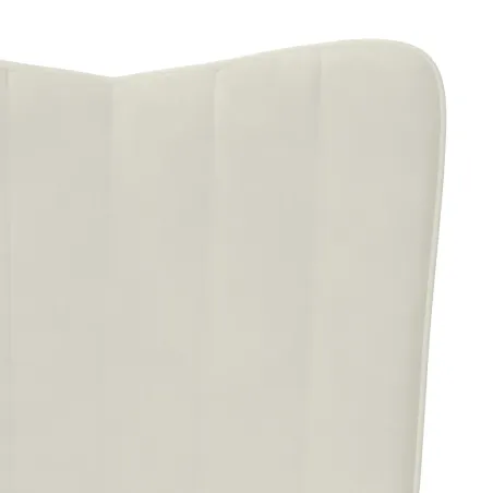 Chaise à bascule avec repose-pied Blanc crème Velours