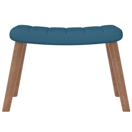 Chaise à bascule avec repose-pied Bleu Velours