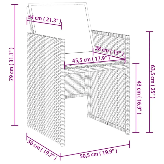 Ensemble à manger de jardin coussins 5pcs Noir Résine tressée