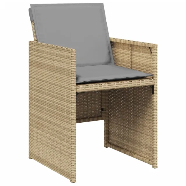 Ensemble à manger de jardin et coussins 11 pcs mélange beige