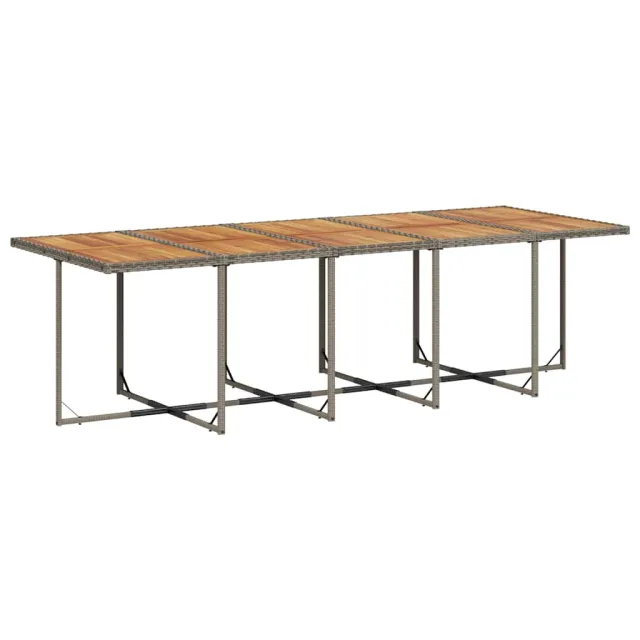 Ensemble à manger de jardin 11 pcs coussins gris résine tressée