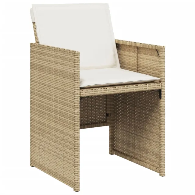 Ensemble à manger de jardin et coussins 13 pcs beige