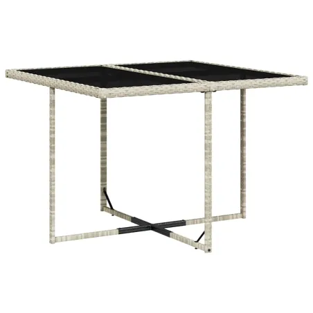 Ensemble à manger de jardin et coussins 9 pcs gris clair rotin