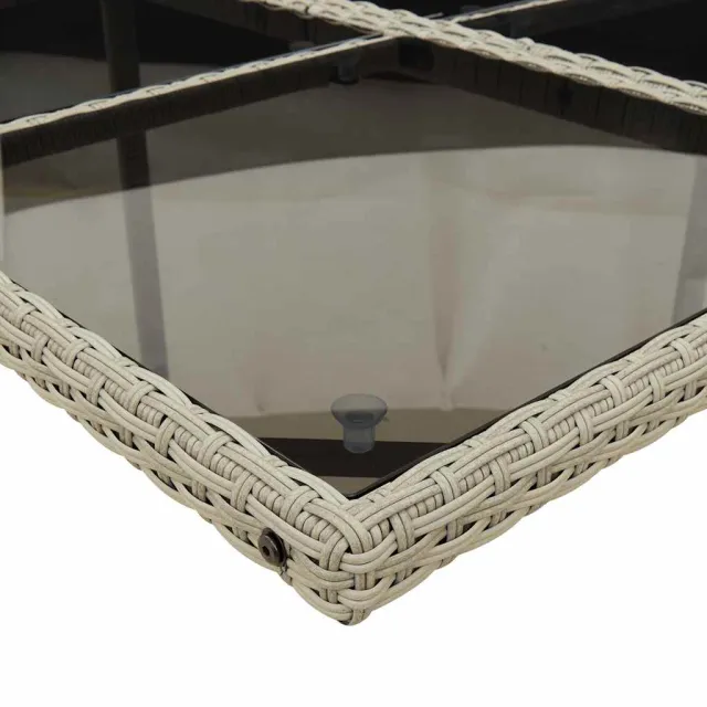 Ensemble à manger de jardin et coussins 9 pcs gris clair rotin