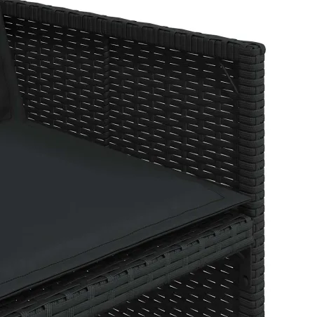 Ensemble à manger de jardin 13 pcs coussins noir résine tressée